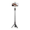 Tech-Protect L05S Selfie Stick Tripod & LED Light – Statyw z Bluetooth i Lampą, Black